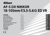 Nikon AF-S DX NIKKOR 18-105mm f/3.5-5.6 ED VR Benutzerhandbuch