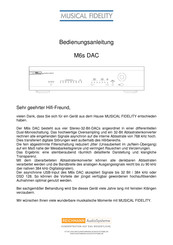 Musical Fidelity M6s DAC Bedienungsanleitung