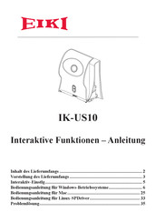 Eiki IK-US10 Funktionsanleitung