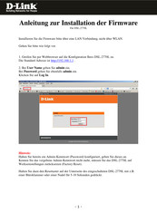 D-Link DSL-2770L Firmware-Aktualisierung