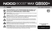 noco BOOST MAX GB500+ Benutzerhinweise Und Garantie