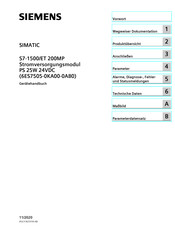 Siemens PS 25W 24VDC Gerätehandbuch