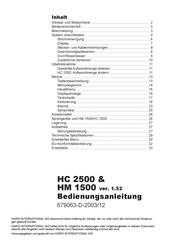 Hardi HM1500 Bedienungsanleitung