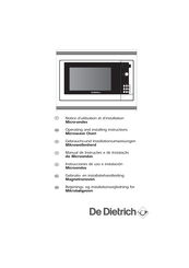 De Dietrich DME321ZE1 Gebrauchs- Und Installationsanweisungen