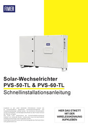 Fimer PVS-50-TL-S Schnellinstallationsanleitung