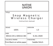 NATIVE UNION SNAP MAGNETIC SNMAG01 Bedienungsanleitung
