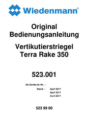 Wiedenmann Terra Rake 350 Original Bedienungsanleitung