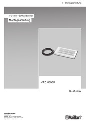 Vaillant VAZ H600/1 Montageanleitung