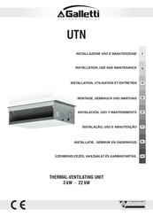 Galletti UTN 40 Anleitung Für Montage, Gebrauch Und Wartung