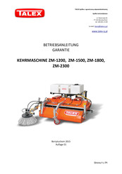 Talex ZM-1800 Betriebsanleitung Und Garantiekarte