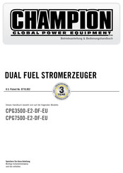 Champion Global Power Equipment CPG3500-E2-DF-EU Betriebsanleitung