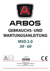 ARBOS MSD 2.0 60 Gebrauchs- Und Wartungsanleitung