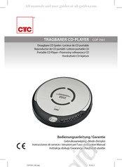 CTC CDP 7001 Bedienungsanleitung, Garantie