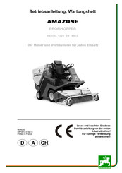 Amazone PROFIHOPPER PH 4WDi Betriebsanleitung Und Wartungsheft