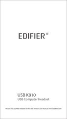 EDIFIER USB K810 Bedienungsanleitung