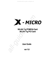 X-Micro WLAN 11g PCI Card Bedienungsanleitung