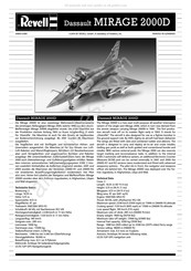 REVELL Dassault MIRAGE 2000D Bedienungsanleitung