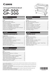 Canon imagePROGRAF GP-200 Kurzanleitung