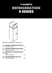 Dometic REFRIGERATION 9 serie Bedienungsanleitung