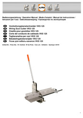 ALFRA VKS 125 Bedienungsanleitung