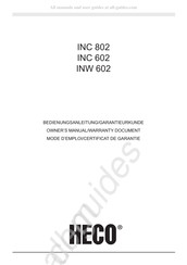 Heco INC 802 Bedienungsanleitung, Garantie