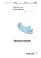 Endress+Hauser Proline t-mass I Kurzanleitung