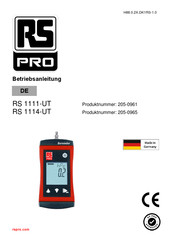 Rs Pro RS 1111-UT Betriebsanleitung