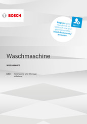Bosch WGG244M4FG Gebrauchs- Und Montageanleitung