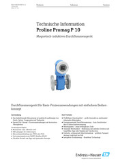 Endress+Hauser Proline Promag P 10 Technische Information