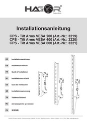 HAGOR CPS-Tilt Arms VESA 600 Installationsanleitung