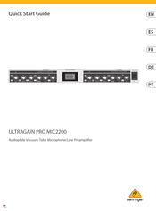 Behringer Ultragain PRO MIC2200 Schnellstartanleitung