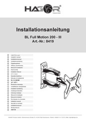 HAGOR BL Full Motion 200-III Installationsanleitung