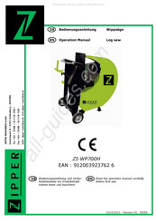 Zipper Maschinen ZI-WP700H Bedienungsanleitung