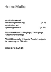 eQ-3 Homematic HMW-IO-12-Sw7-DR Installations- Und Bedienungsanleitung