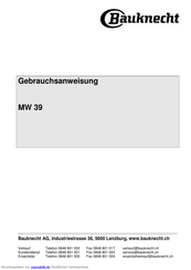 Bauknecht MW 39 Gebrauchsanweisung