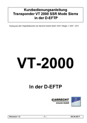 Garrecht Avionik VT-2000 Kurzbedienungsanleitung