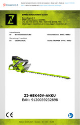 Zipper Maschinen ZI-HEK40V-AKKU Betriebsanleitung