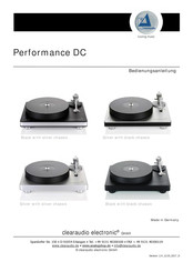 Clearaudio Performance DC Bedienungsanleitung