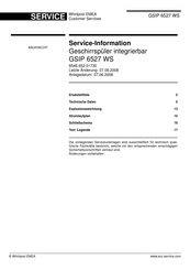 Bauknecht GSIP 6527 WS Serviceinformation
