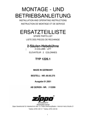 zippo 1226.1 Montage- Und Betriebsanleitung