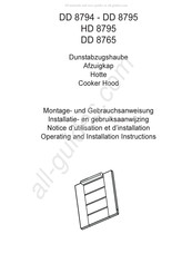 AEG DD 8795 Montage- Und Gebrauchanweisung