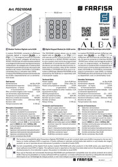 Farfisa ALBA PD2100AB Installationsanleitung