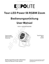 Focon Showtechnic Expolite Tour-LED Power 56 RGBW Zoom Bedienungsanleitung
