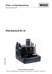 Wilo Wilo-DrainLift M1/8 Einbau- Und Betriebsanleitung
