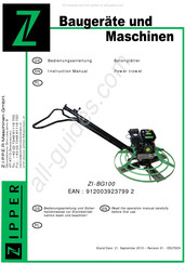 Zipper Maschinen ZI-BG 100 Bedienungsanleitung