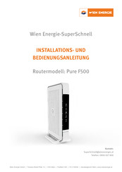 Wien Energie Pure F500 Installations- Und Bedienungsanleitung