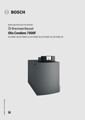 Bosch Olio Condens 7000F-Serie Bedienungsanleitung Für Den Betreiber