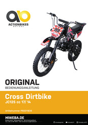 Actionbikes Cross Dirtbike JC125 cc 17/14 Original Bedienungsanleitung