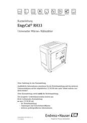 Endress+Hauser EngyCal RH33 Kurzanleitung