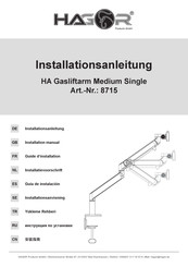 Hagor HA Gasliftarm Medium Single Installationsanleitung